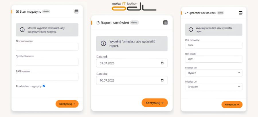 Raporty dostępne w programie Web Reporter od ODL